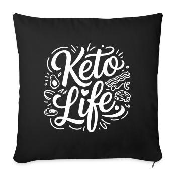 Keto Life Doodle - Sofa pillowcase 17,3'' x 17,3'' (45 x 45 cm) - black - Front