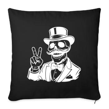 Squelette de la fête de garçon du marié - Housse de coussin décorative 45 x 45 cm - noir - Devant