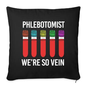 Phlébotomiste Infirmière Infirmière Prélèvement sanguin - Housse de coussin décorative 45 x 45 cm - noir - Devant