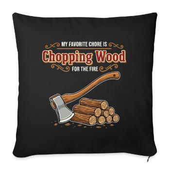 Camping Humor Quote Campfire Happy Place - Sofa pillowcase 17,3'' x 17,3'' (45 x 45 cm) - black - Front