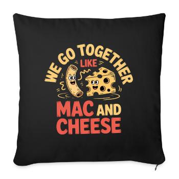 Mac and Cheese Best Friends Couple Design - Sofa pillowcase 17,3'' x 17,3'' (45 x 45 cm) - black - Front