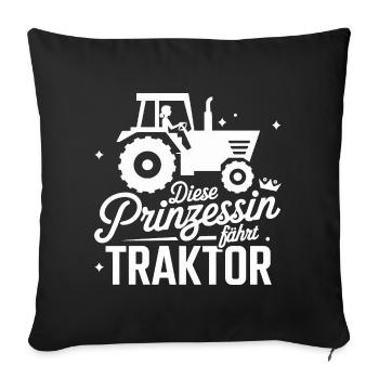  Diese Prinzessin Fährt Traktor Bauerntochter - Sofakissenbezug 45 x 45 cm - Schwarz - Vorne