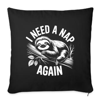 Sloth sleep mode on the branch - Sofa pillowcase 17,3'' x 17,3'' (45 x 45 cm) - black - Front
