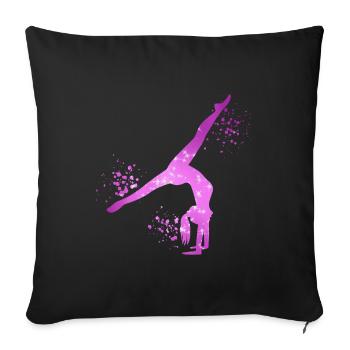 Gymnaste Fille Gymnastique Acrobatie - Housse de coussin décorative 45 x 45 cm - noir - Devant