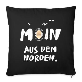 moin aus dem norden - Sofakissenbezug 45 x 45 cm - Schwarz - Vorne