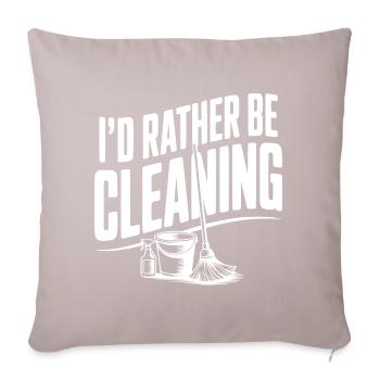 I'd Rather Be Cleaning - Sofa pillowcase 17,3'' x 17,3'' (45 x 45 cm) - light taupe - Front