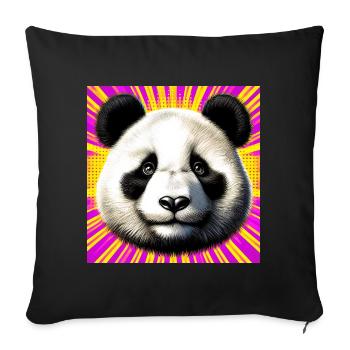 panda - Sofa pillowcase 17,3'' x 17,3'' (45 x 45 cm) - black - Front