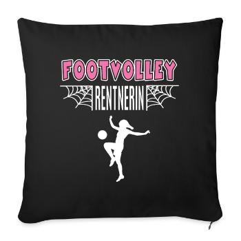 Footvolley Retraité pensionnaire Joueur de retraite - Housse de coussin décorative 45 x 45 cm - noir - Devant