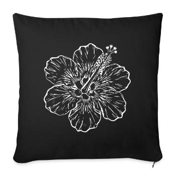 Hawaiian Flower Hibiscus Hibiscus Blossom Holiday Gift - Sofa pillowcase 17,3'' x 17,3'' (45 x 45 cm) - black - Front