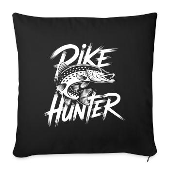 Pêche au brochet - Housse de coussin décorative 45 x 45 cm - noir - Devant