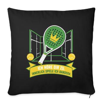 Innerlich immer Bandera — Padel 2026 - Sofakissenbezug 45 x 45 cm - Schwarz - Vorne