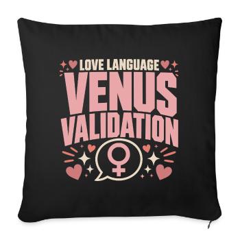 Venus sign Venus astrology - Sofa pillowcase 17,3'' x 17,3'' (45 x 45 cm) - black - Front