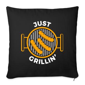 Juste griller des saucisses BBQ - Housse de coussin décorative 45 x 45 cm - noir - Devant