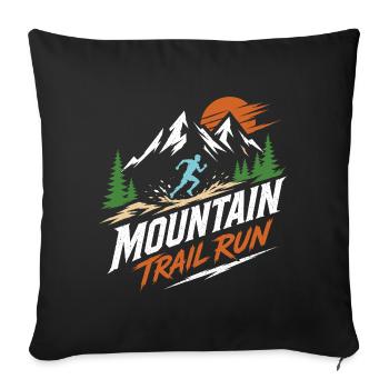 Mountain Trail Run - Sofa pillowcase 17,3'' x 17,3'' (45 x 45 cm) - black - Front