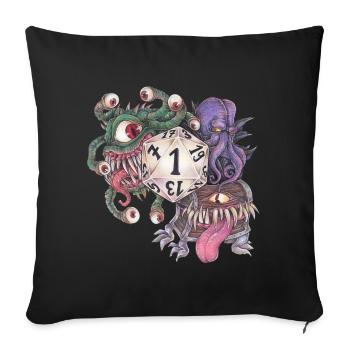 Role Playing Game Tabletop D20 Dice Gift Fail - Sofa pillowcase 17,3'' x 17,3'' (45 x 45 cm) - black - Front