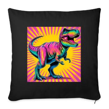 Dinosaurier - Sofakissenbezug 45 x 45 cm - Schwarz - Vorne