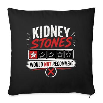 Kidney Stones – Would Not Recommend Recovery - Sofa pillowcase 17,3'' x 17,3'' (45 x 45 cm) - black - Front