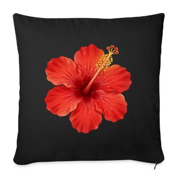 Hibiscus Flower Red Flower Hibiscus Hawaiian Blossom - Sofa pillowcase 17,3'' x 17,3'' (45 x 45 cm) - black - Front