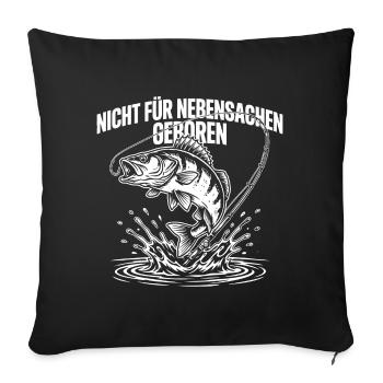 Angeln Spruch - Sofakissenbezug 45 x 45 cm - Schwarz - Vorne