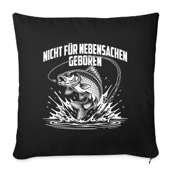 Raubfisch Angeln - Sofakissenbezug 45 x 45 cm - Schwarz - Vorne