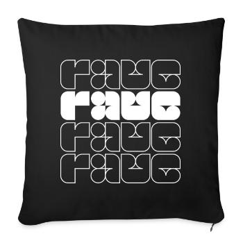 Conception typographique de la musique rave - Housse de coussin décorative 45 x 45 cm - noir - Devant