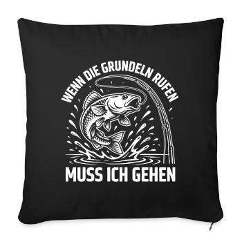 Grundel Angeln - Sofakissenbezug 45 x 45 cm - Schwarz - Vorne
