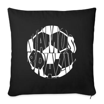 Équipe Brésil de type déformation de football - Housse de coussin décorative 45 x 45 cm - noir - Devant