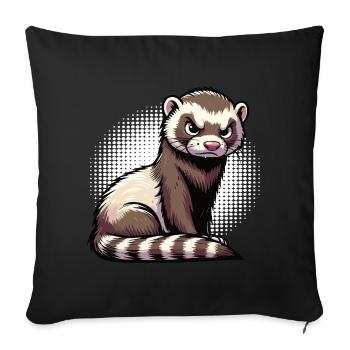 Frettchen Frettchenhalter Frettchenbesitzer - Sofakissenbezug 45 x 45 cm - Schwarz - Vorne