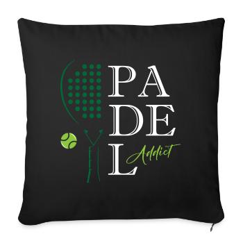 Padel_Addict - Sofa pillowcase 17,3'' x 17,3'' (45 x 45 cm) - black - Front