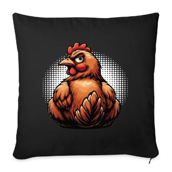 Chickens Chicken Chicken Lover Rooster Chicken Owner - Sofa pillowcase 17,3'' x 17,3'' (45 x 45 cm) - black - Front