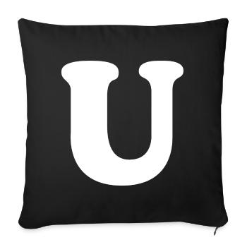 Large U Style Print | Letter U | U Logo - Sofa pillowcase 17,3'' x 17,3'' (45 x 45 cm) - black - Front