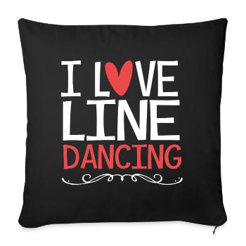 Line Dance - Sofa pillowcase 17,3'' x 17,3'' (45 x 45 cm) - black - Front