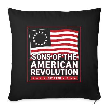 Sons of the American Revolution - Sofa pillowcase 17,3'' x 17,3'' (45 x 45 cm) - black - Front