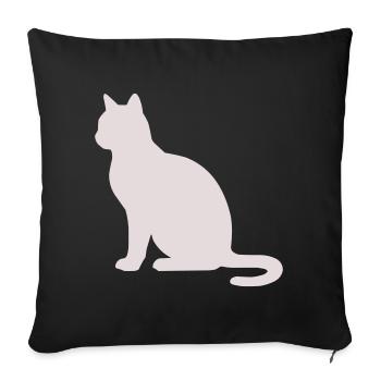 Silhouette de chat pastel - Housse de coussin décorative 45 x 45 cm - noir - Devant