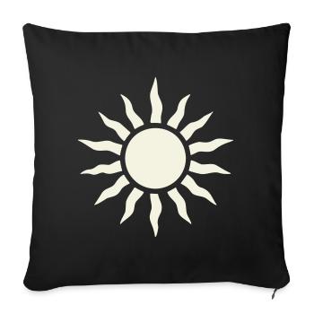 Sun with ray frame - Sofa pillowcase 17,3'' x 17,3'' (45 x 45 cm) - black - Front