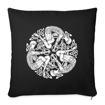 Interwoven Celtic Men - Sofa pillowcase 17,3'' x 17,3'' (45 x 45 cm) - black - Front