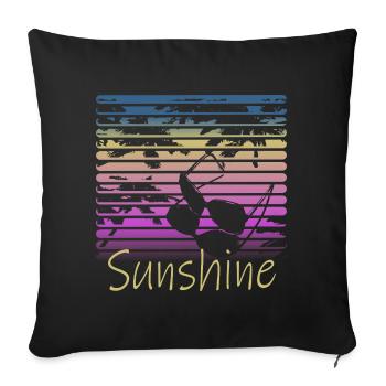 Sunshine Retro Sonnenbrillen - Sofakissenbezug 45 x 45 cm - Schwarz - Vorne