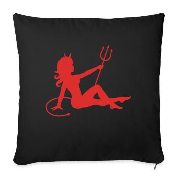 Erotisch Teufel Mädchen - Sofakissenbezug 45 x 45 cm - Schwarz - Vorne
