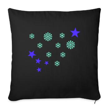 flocon de neige - Housse de coussin décorative 45 x 45 cm - noir - Devant