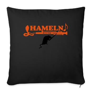 rat des enseignants / rat teacher (2c) - Housse de coussin décorative 45 x 45 cm - noir - Devant