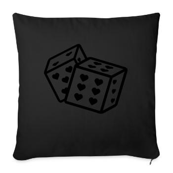 Dice with Heart Heart Dice Player - Sofa pillowcase 17,3'' x 17,3'' (45 x 45 cm) - black - Front
