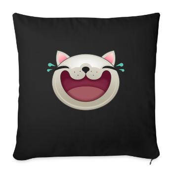 HAPPY CAT - Sofa pillowcase 17,3'' x 17,3'' (45 x 45 cm) - black - Front