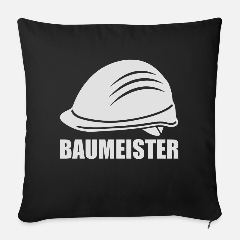 baumeister_1c - Sofakissenbezug 45 x 45 cm - Schwarz