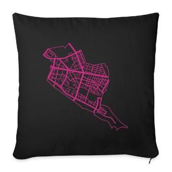 Friedrichshain Berlin - Sofakissenbezug 45 x 45 cm - Schwarz - Vorne