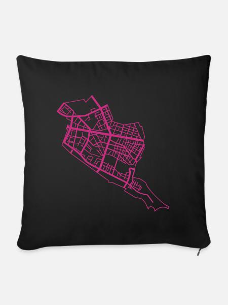 Friedrichshain Berlin - Sofakissenbezug 45 x 45 cm - Schwarz