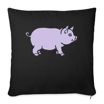 pig - Sofa pillowcase 17,3'' x 17,3'' (45 x 45 cm) - black - Front