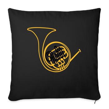 French Horn II - Sofa pillowcase 17,3'' x 17,3'' (45 x 45 cm) - black - Front