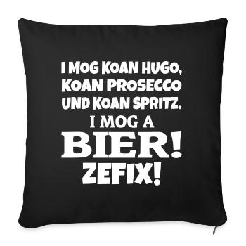 I mog a Bier - Sofakissenbezug 45 x 45 cm - Schwarz - Vorne