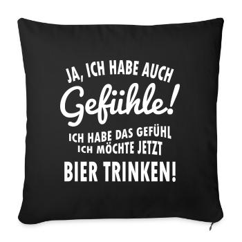 Bier trinken! - Sofakissenbezug 45 x 45 cm - Schwarz - Vorne