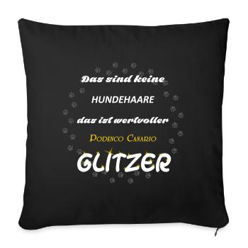 Podenco Canario Glitzer wA9W - Sofakissenbezug 45 x 45 cm - Schwarz - Vorne
